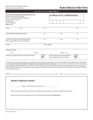 New York State Radon Detector Order Form