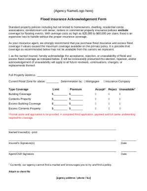 Flood Insurance Acknowledgement Form