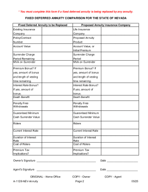 Annuity Replacement Notice