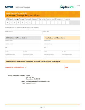 Health Savings Account Address Change Request Form