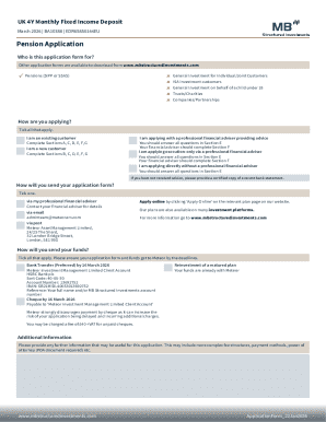 UK 4Y Monthly Fixed Income Deposit Pension Application