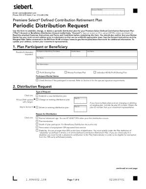 Premiere Select Defined Contribution Retirement Plan Periodic Distribution Request