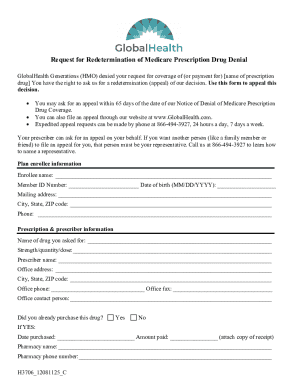 Request for Redetermination of Medicare Prescription Drug Denial