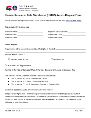 HRDW Access Request Form