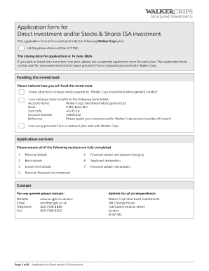 UK Step Down Kick-out Plan Investment Application