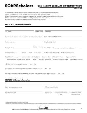 SOAR Scholars Enrollment Form