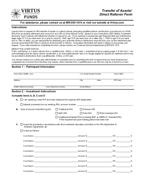IRA Direct Rollover Form