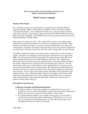 Medical Sequencing Project Consent Form