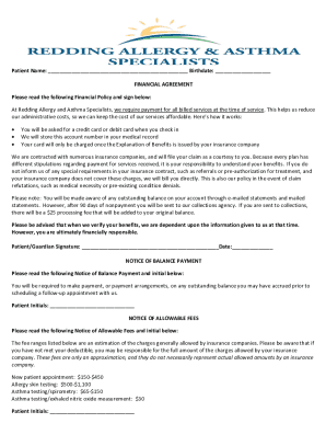 Redding Allergy Financial Agreement