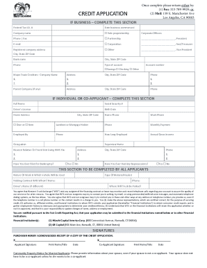 Credit Application Form