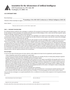 AAAI Copyright Form