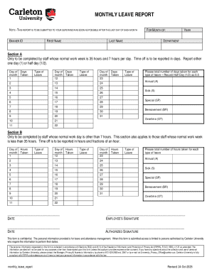 Monthly Leave Report