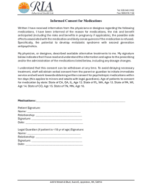 Informed Consent for Medications