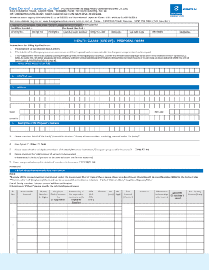Bajaj Health Guard Group Proposal Form