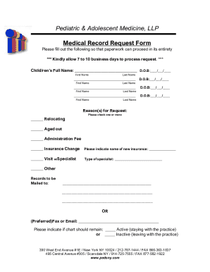 Medical Record Request Form