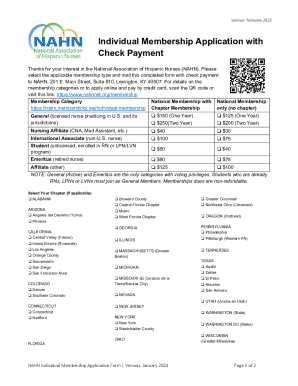 NAHN Individual Membership Application