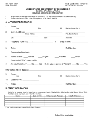 BIA Housing Assistance Application