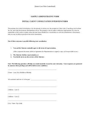 Initial Client Consultation Form