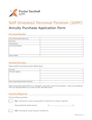 SIPP Annuity Purchase Application Form