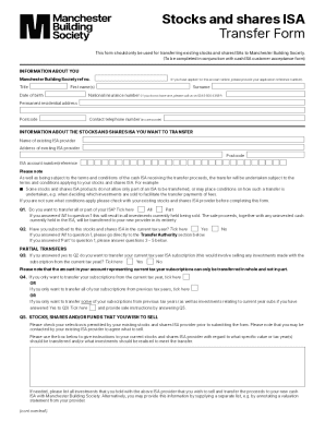 Stocks and Shares ISA Transfer Form