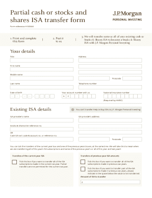UK Stocks and Shares ISA Transfer Form