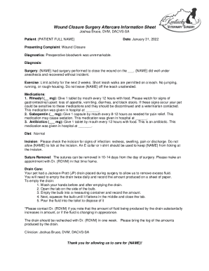 Wound Closure Surgery Aftercare Instructions