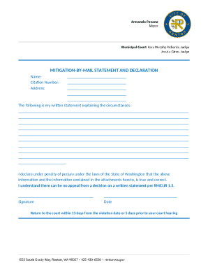 Mitigation By-Mail Statement and Declaration