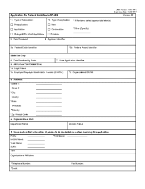 Application for Federal Assistance SF-424