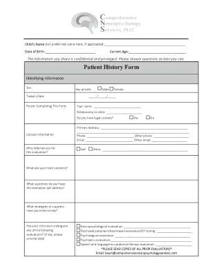 Patient History Form