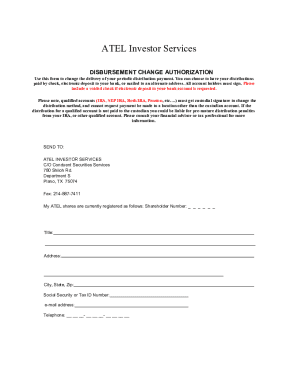 Disbursement Change Authorization