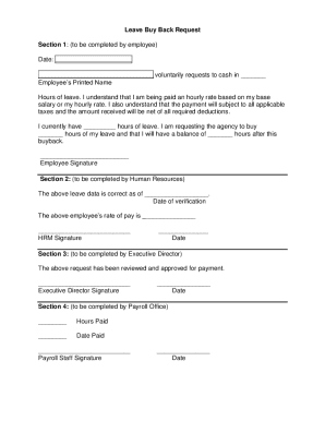 Leave Buy Back Request Form