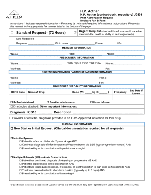 Medicare Part B Prior Authorization Request for H.P.