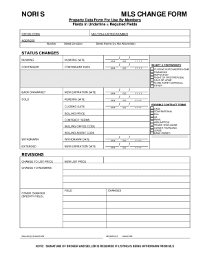 NORIS MLS Change Form