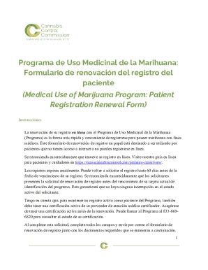 Medical Marijuana Patient Registration Renewal Form