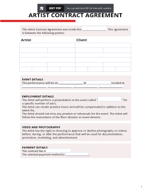 Artist Contract Agreement