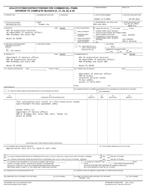 Solicitation Contract Order for Commercial Items