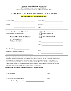 Authorization to Release Medical Records
