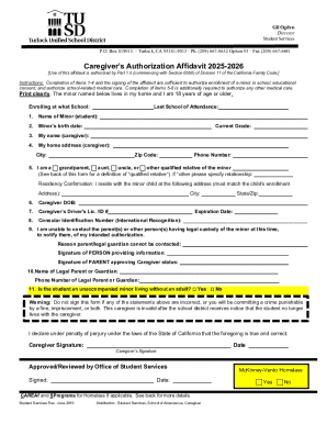 Caregiver’s Authorization Affidavit
