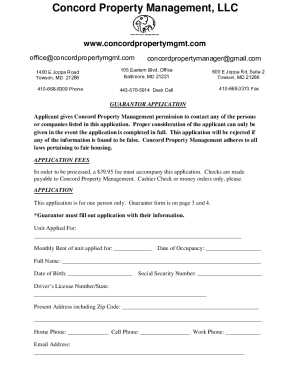 Guarantor Application Form