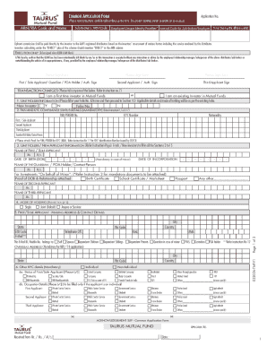Taurus Mutual Fund Application Form