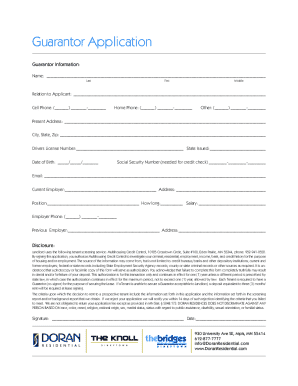 Guarantor Application Form