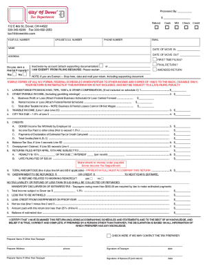 Dover Ohio Income Tax Return