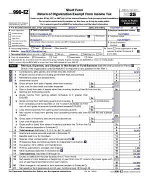 Form 990-EZ Return of Organization Exempt From Income Tax 2025