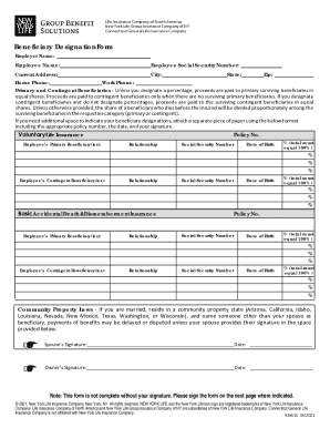 Life Insurance Beneficiary Designation Form