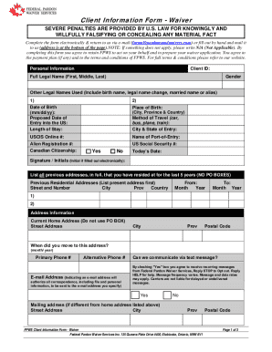 US Entry Waiver Application Form