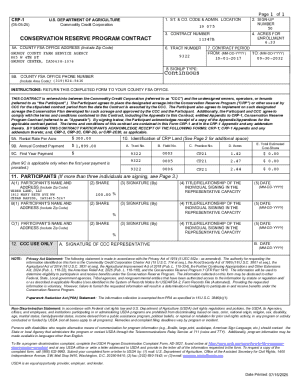 Conservation Reserve Program Contract