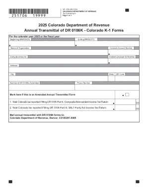 2025 Colorado DR 0106K Transmittal Form