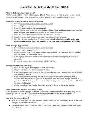 IRS Form 1095-C Instructions