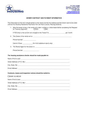 Harris County Housing Assistance Owner Contract