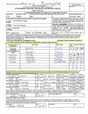 Statewide Central Register Database Check